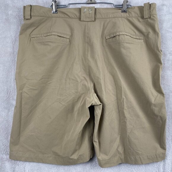 Under Armour Men's Khaki Shorts 38 Nylon Blend Flat Front - Picture 8 of 11